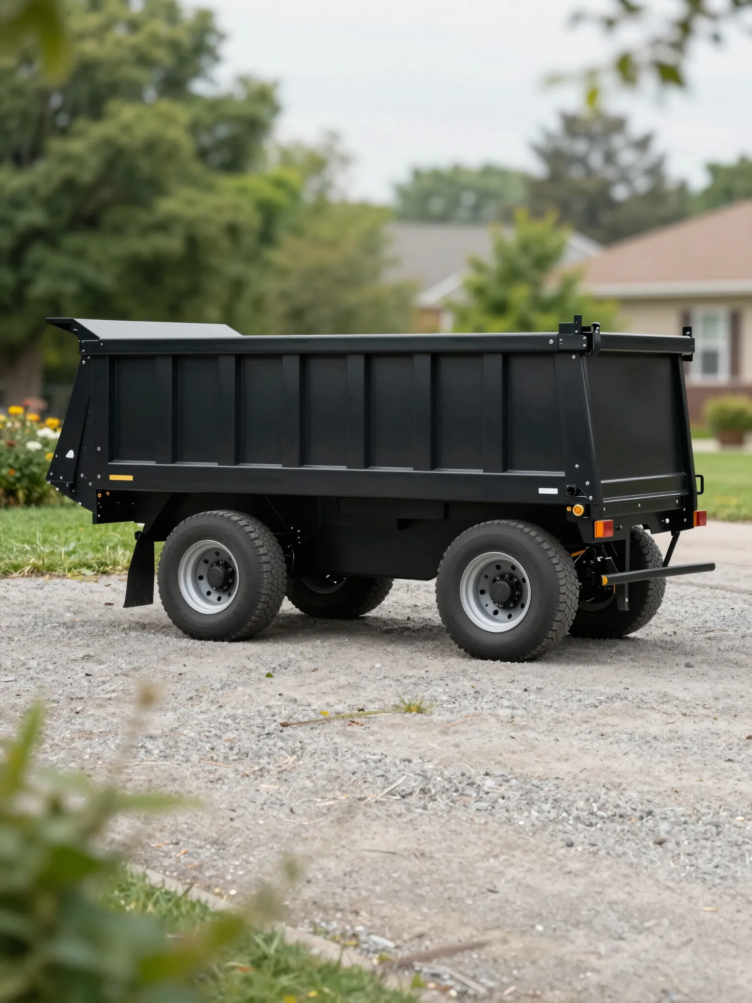 Driveway-safe dump trailer